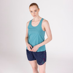 Camiseta sin mangas de algodón React Shires Aubrion Bruma Azul
