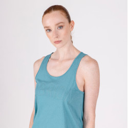 Camiseta sin mangas de algodón React Shires Aubrion Bruma Azul