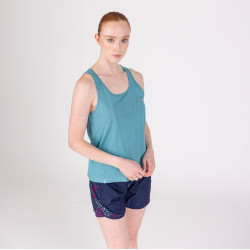 Camiseta sin mangas de algodón React Shires Aubrion Bruma Azul