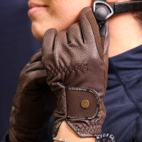Guantes de equitación Stadium Shires Aubrion Negro