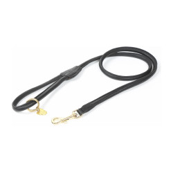 Correa redonda de cuero para perro Shires Digby & Fox Negro