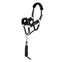Cabezada y ramal con logotipo Shires Arma Negro