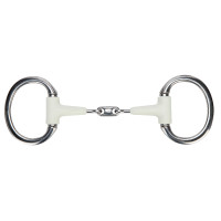 Muserola de anillas planas de doble rotura EquiKind Softie Shires Acero Gris