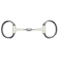 Muserola de anillas planas de doble rotura EquiKind Softie Shires Acero Gris