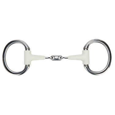 Muserola de anillas planas de doble rotura EquiKind Softie Shires Acero Gris