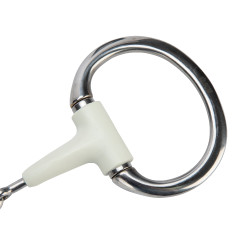 Muserola de anillas planas de doble rotura EquiKind Softie Shires Acero Gris