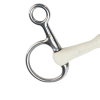 Muserola Baucher con cañón curvo EquiKind Softie Shires Acero Gris