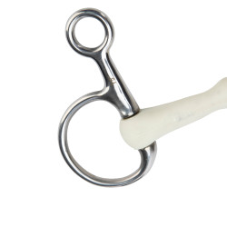 Muserola Baucher con cañón curvo EquiKind Softie Shires Acero Gris