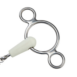 Mors Gag de dos anillas de doble rotura EquiKind Softie Shires Acero Gris