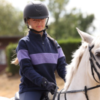 Forro polar con cremallera de un cuarto Equestrian para joven jinete Shires Aubrion Medianoche / brezo