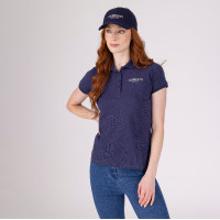 Polo de manga corta Equestrian Shires Aubrion Medianoche Azul