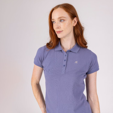 Polo de manga corta Equestrian Shires Aubrion Tormenta Azul
