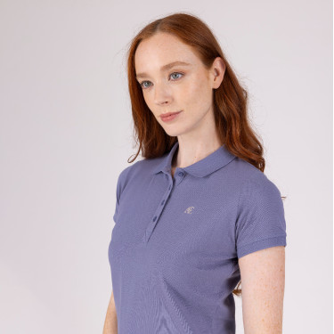 Polo de manga corta Equestrian Shires Aubrion Tormenta Azul