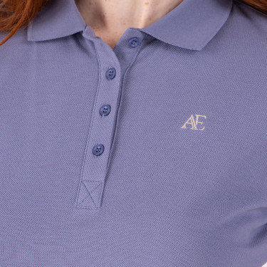 Polo de manga corta Equestrian Shires Aubrion Tormenta Azul