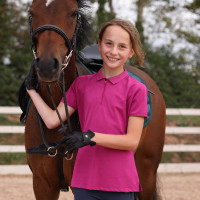 Polo técnico React joven jinete Shires Aubrion Fucsia Rosa