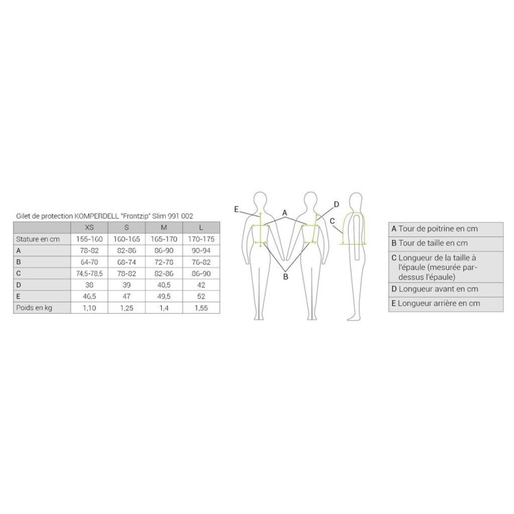Chaleco de protección Komperdell Frontzip Slim Chaleco de protección Komperdell Frontzip Slim