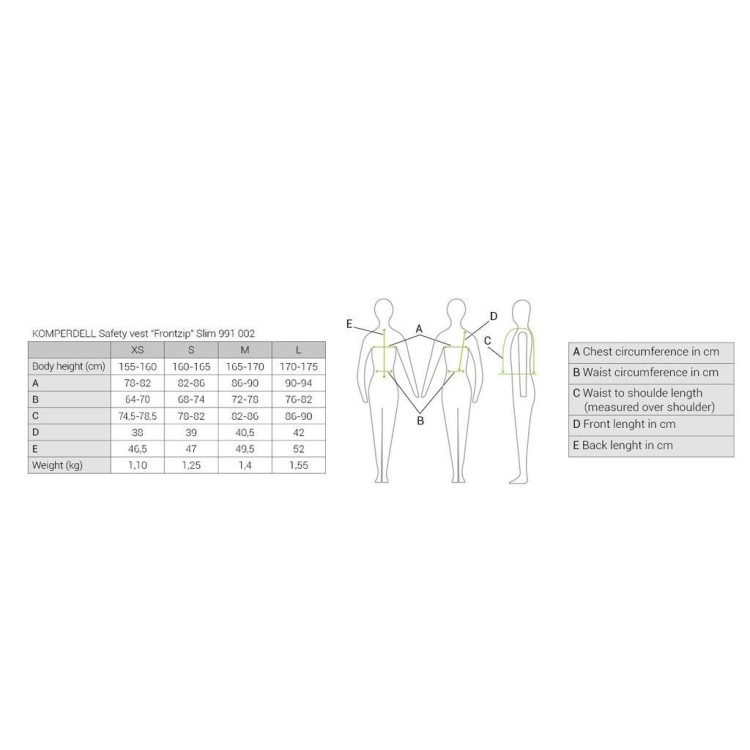 Chaleco de protección Komperdell Frontzip Slim Chaleco de protección Komperdell Frontzip Slim
