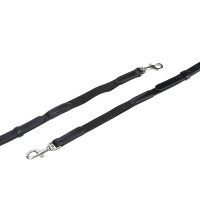 Riendas fijas de cuero y elástico Shires Velociti Gara Negro