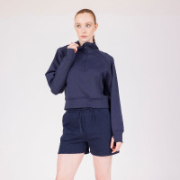 Sudadera corta de felpa React Shires Aubrion Medianoche Azul