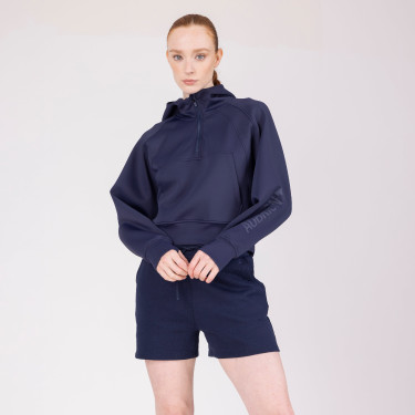 Sudadera corta de felpa React Shires Aubrion Medianoche Azul