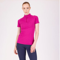 Capa base de manga corta React Shires Aubrion Fucsia Rosa