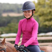 Capa base de manga larga React para joven jinete Shires Aubrion Fucsia Rosa
