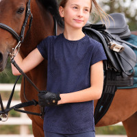 Camiseta técnica React jinete joven Shires Aubrion Medianoche Azul