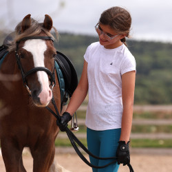 Camiseta técnica React jinete joven Shires Aubrion Blanco