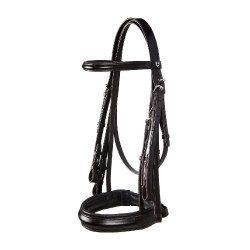 Brida de doma de cuero Dressage Equestro Marrón oscuro