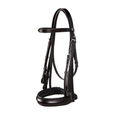 Brida de doma de cuero Dressage Equestro Marrón oscuro