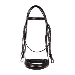 Brida de doma de cuero Dressage Equestro Marrón oscuro