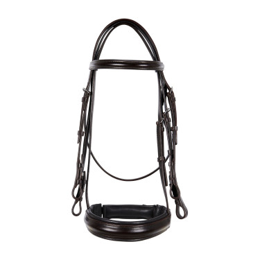 Brida de doma de cuero Dressage Equestro Marrón oscuro