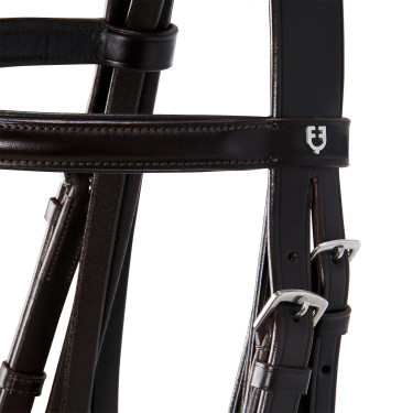 Brida de doma de cuero Dressage Equestro Marrón oscuro