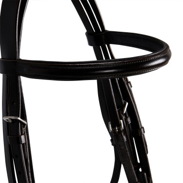 Brida de doma de cuero Dressage Equestro Marrón oscuro