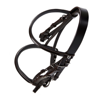 Brida de doma de cuero Dressage Equestro Marrón oscuro