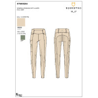 Legging para mujer Equestro de talle alto con trabillas para cinturón Macadamia / verde oliva
