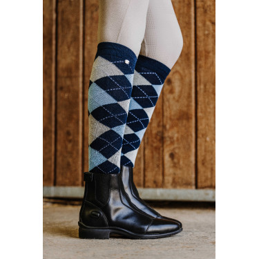 Calcetines Equi-Theme Argyle señora Marino / cielo / gris Azul