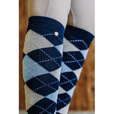 Calcetines Equi-Theme Argyle señora Marino / cielo / gris Azul