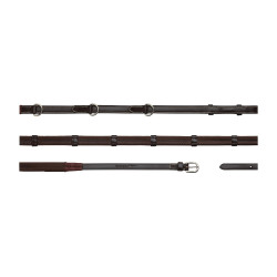 Riendas Howlett Dy'on 3 "D" Goma 1/2'' con 7 pasadores Castaño Marr&amp;amp;amp;oacute;n