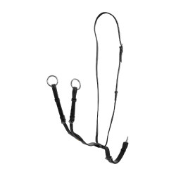 Martingala con collarín de cuero con hebillas ajustables Negro