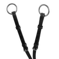 Martingala con collarín de cuero con hebillas ajustables Negro