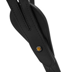 Martingala con collarín de cuero con hebillas ajustables Negro