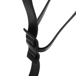 Martingala con collarín de cuero con hebillas ajustables Negro