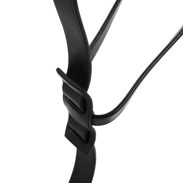 Martingala con collarín de cuero con hebillas ajustables Negro