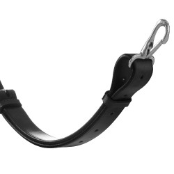 Martingala con collarín de cuero con hebillas ajustables Negro