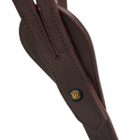 Martingala con collarín de cuero con hebillas ajustables Negro