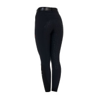 Pantalón slim fit de mujer de tiro alto Equestro Ridertechnology full grip Negro
