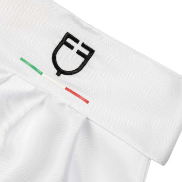 Plastrón de concurso con logotipo bordado Equestro X Fise Blanco