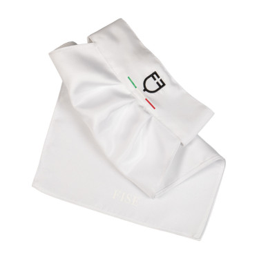 Plastrón de concurso con logotipo bordado Equestro X Fise Blanco