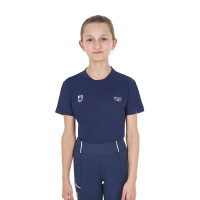 Camiseta unisex infantil de corte slim Equestro X Fise Americana marina Azul marino